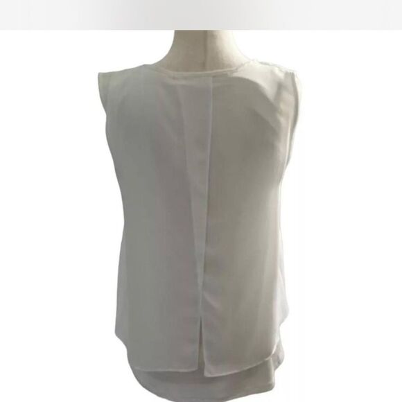 Green Envelope Asymmetrical Cream Off White Sleeveless Tank Top Cami M - Picture 4 of 6